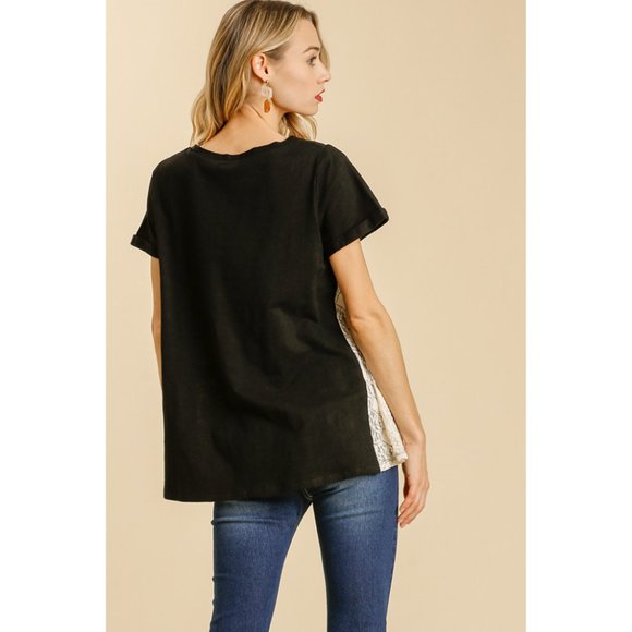 Black Lace Detail Top {Umgee} - Picture 4 of 4